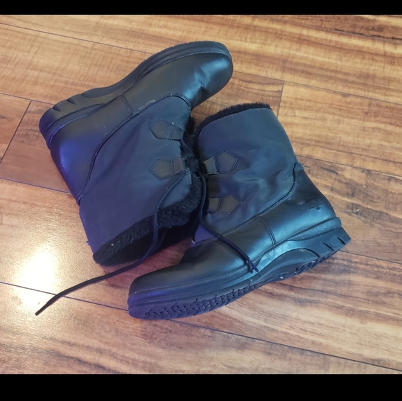 Black Totes Winter boots faux lining waterproof 8 - Picture 2 of 13